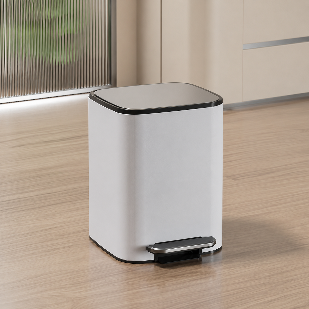 Stainless Steel Step Trash Can with Lid