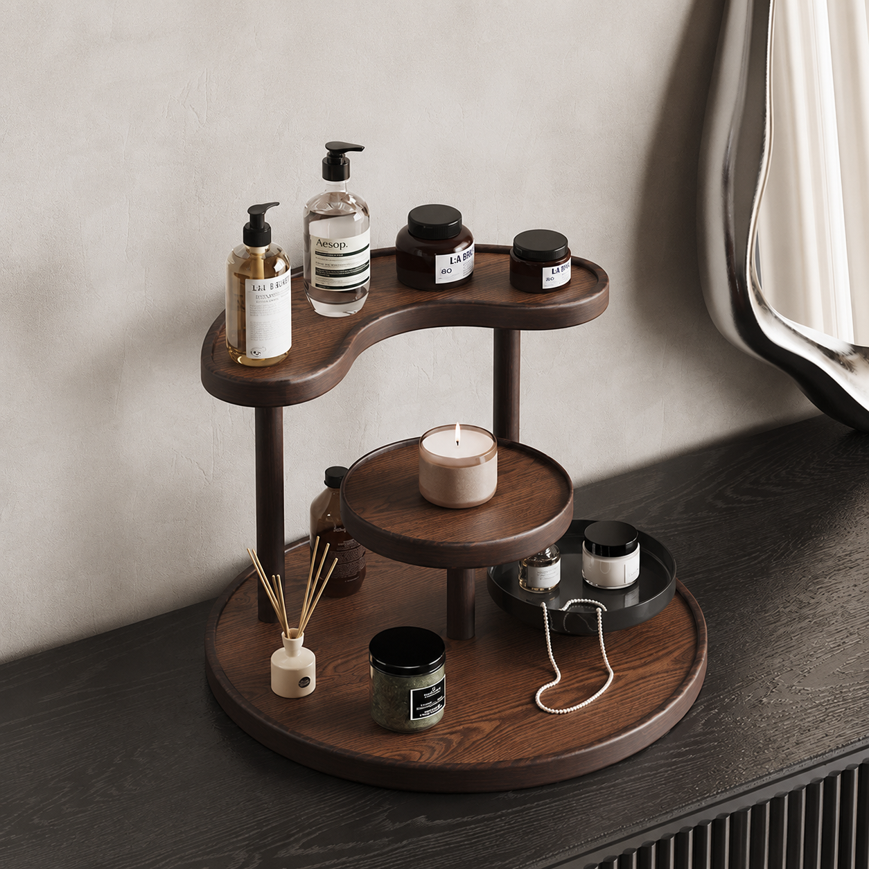 3-Tier Bamboo Desktop Organizer Shelf