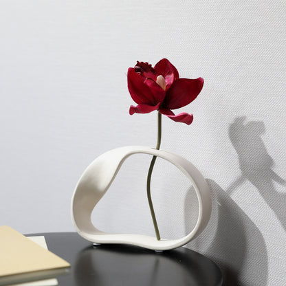 Modern Abstract White Ceramic Vase Decor
