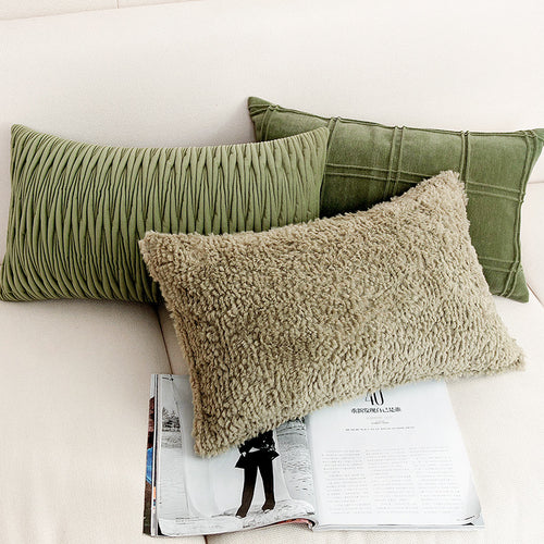 Long Rectangular Lumbar Pillow – Modern Scandinavian Style Sofa & Bed Cushion