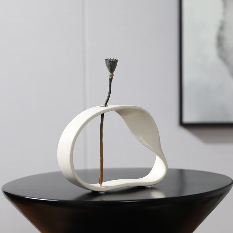 Modern Abstract White Ceramic Vase Decor