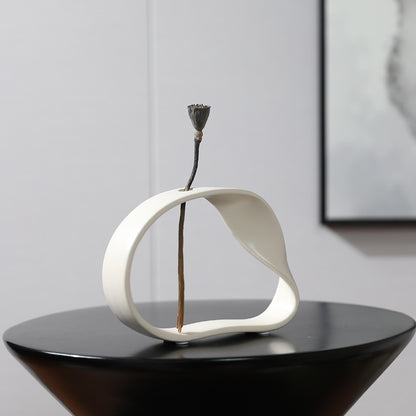 Modern Abstract White Ceramic Vase Decor
