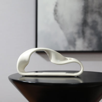Modern Abstract White Ceramic Vase Decor