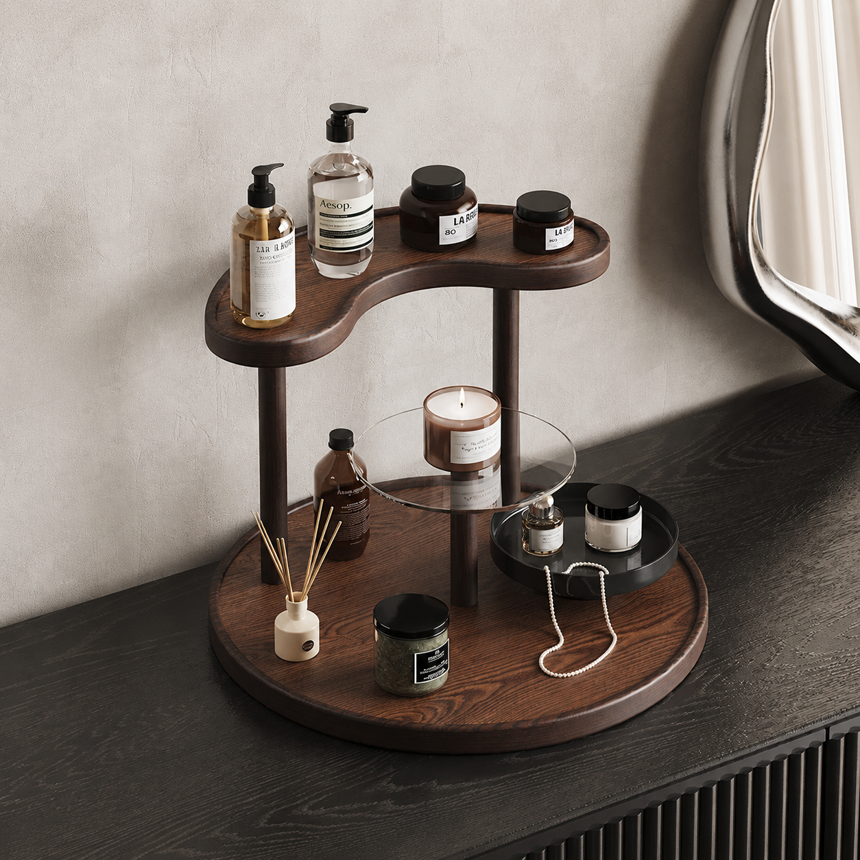 3-Tier Bamboo Desktop Organizer Shelf